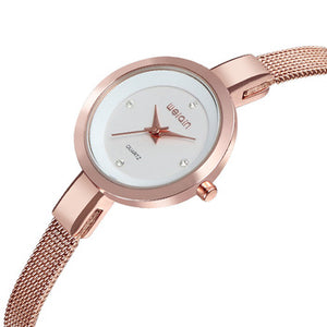 Rose Gold Dial Stainless Steel Watch